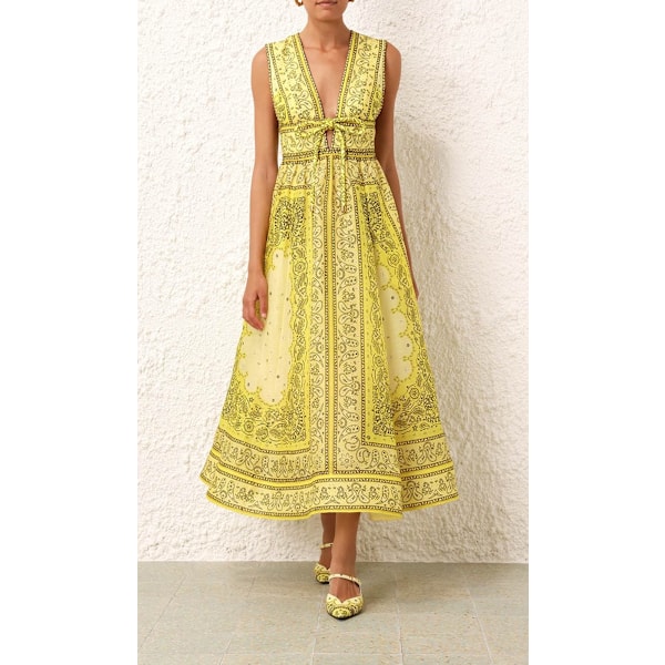 MATCHMAKER KLÄNNING MED LÅNG ROSETT Yellow XL