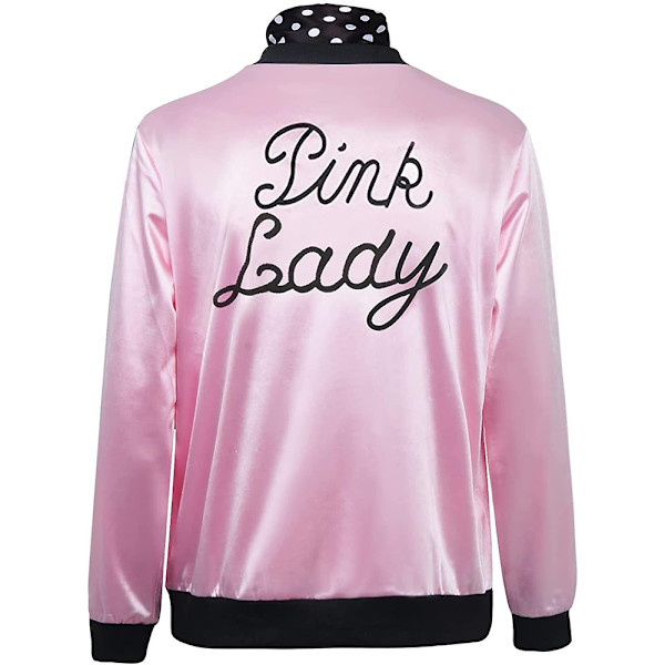 Dame 50-talls Rosa Sateng Lady Kostyme Jakke Voksen Med Hals Skjerf M
