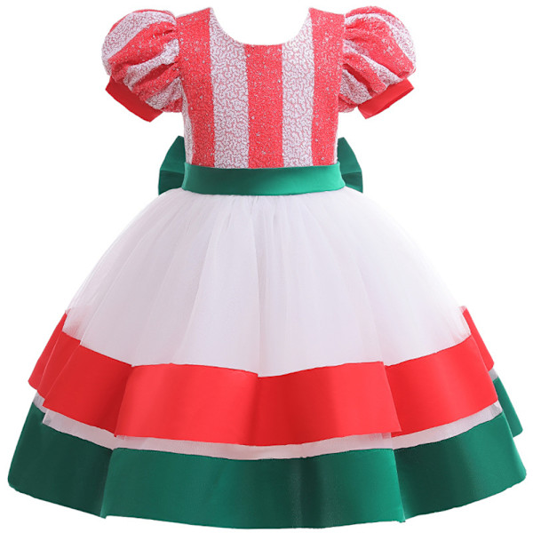 Prinsessekjole for jenter, julekostyme, tutu-skjørt for opptredener 80cm