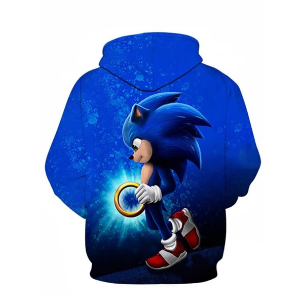 Sonic Hedgehog Kids 3D Hoodie Pullover Sweatshirts med ficka 140cm