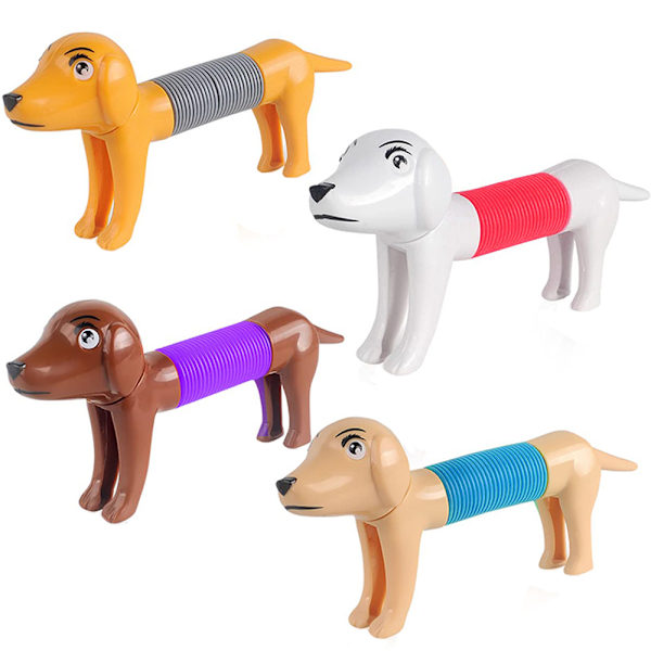 1x Pop Tubes Fjäderleksak för Hundar - Söt, Avtagbar Plastfjäder för Hundar light khaki