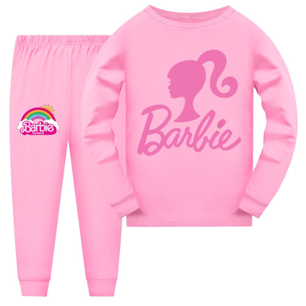 Barn Barbie Movies Sweatshirt Byxor Träningsoverall Sport Set pink 140cm
