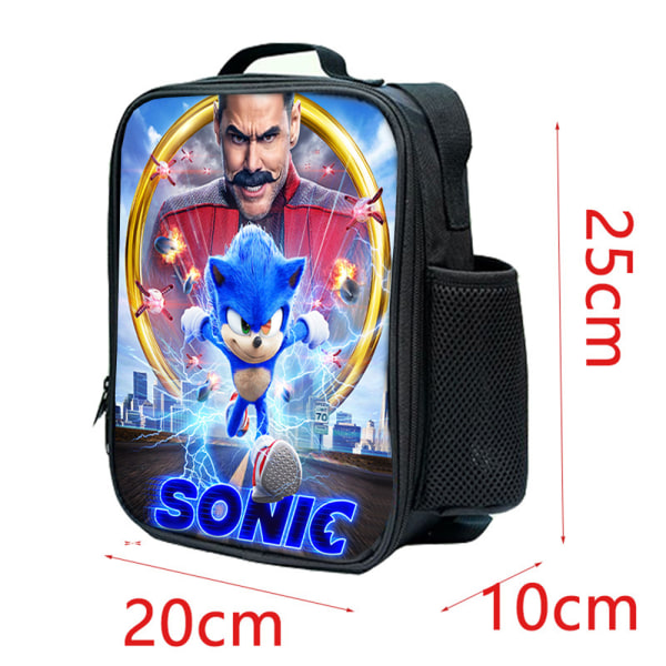 Sonic The Hedgehog -sarjakuvakuvioinen kannettava lounaslaukku Bento-rasia A