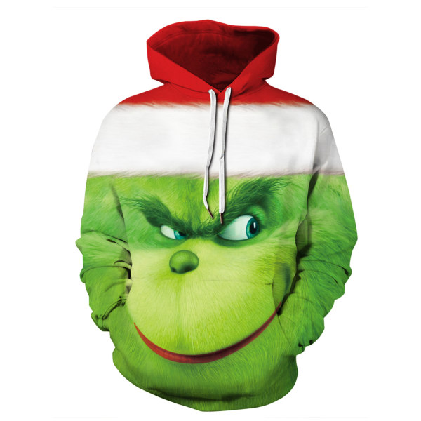 Grinchen 3D Tecknad Jul Tröjor Hoodie Jacka Gåva Män Kvinnor D L