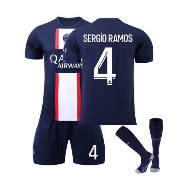 Paris Home No. 30 Mbappe No. 7 Jersey Fotboll Sportkläder Outfit #4 8-9Y