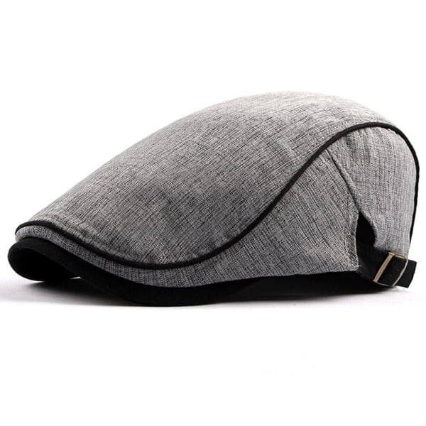 Mäns Peaked Cap Vuxna Justerbar Randig Baseball Hat Basker light grey