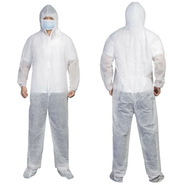 Engångskläder Huvdräkter Skyddande overaller kostym White