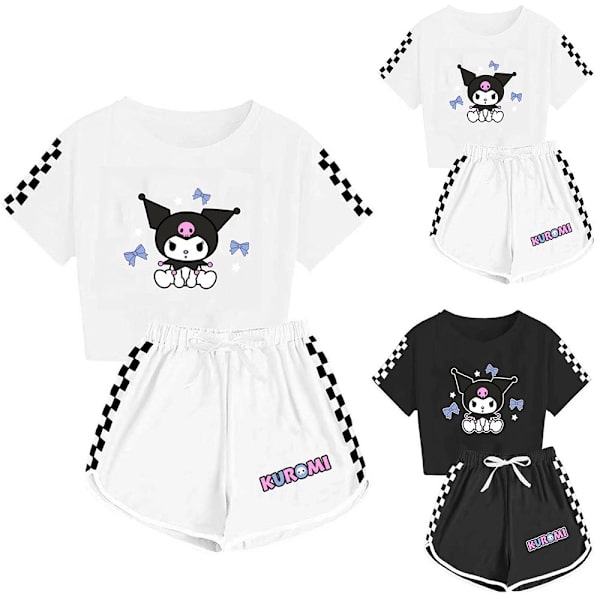 Kuromi T-shirt & Shorts Sportklädesset för pojkar och flickor, för barn, för inomhus- och utomhusbruk Black 120cm