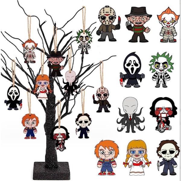 10 kpl Halloween puisia riipuksia, puun koristeita 10PCS