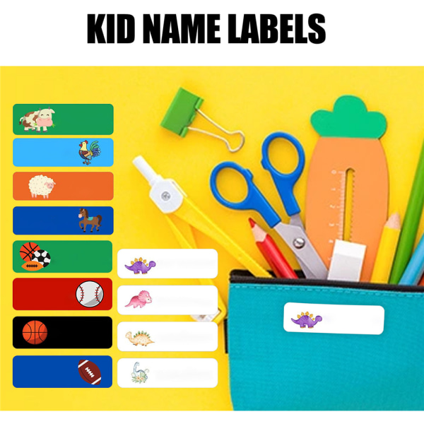 128 st/ set personligt tecknad klistermärke för klibbiga namnetiketter för barn