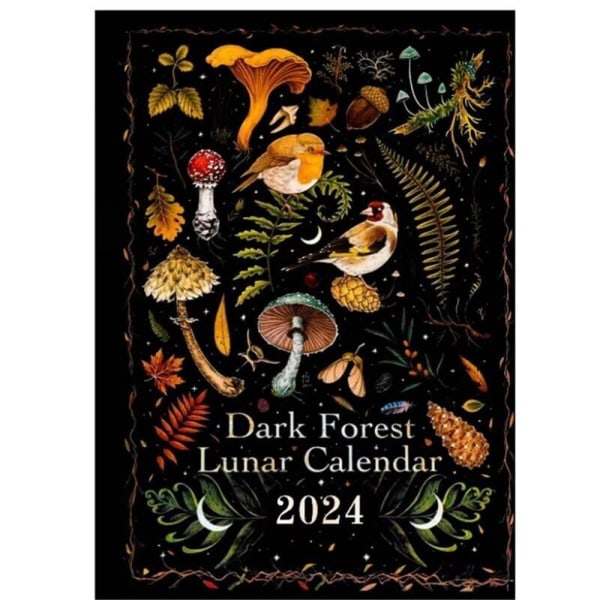 Dark Forest Lunar Calendar 2024 månatlig Wall Art Family Calendar