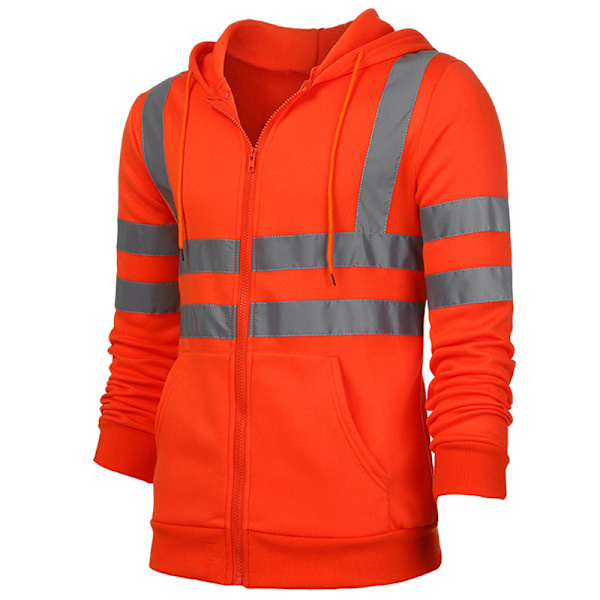 Hej Vis Säkerhetsväst Hög Synlighet Reflekterande Jacka # 2 Orange 4XL