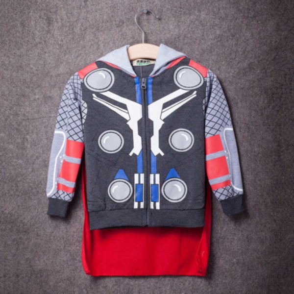 Pojkar Flickor Huvtröjor Superhjälte Sweatshirt Jacka Coat Thor 110