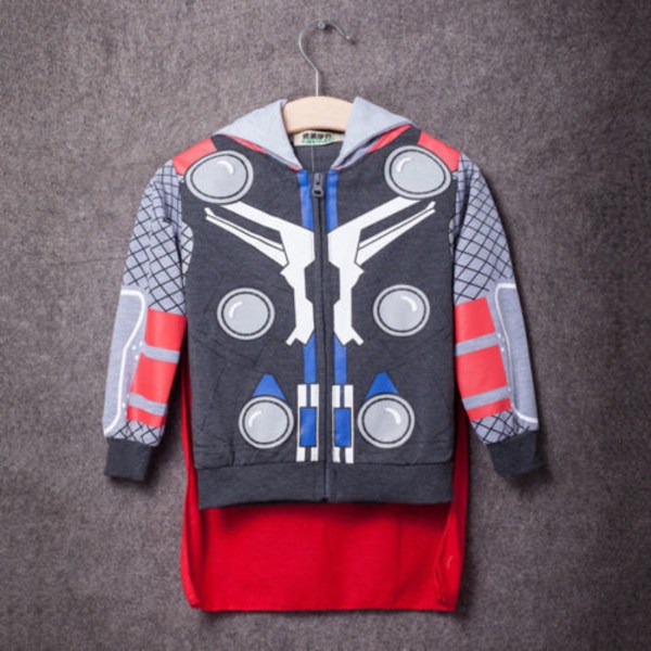 Pojkar Flickor Huvtröjor Superhjälte Sweatshirt Jacka Kappa Thor 150