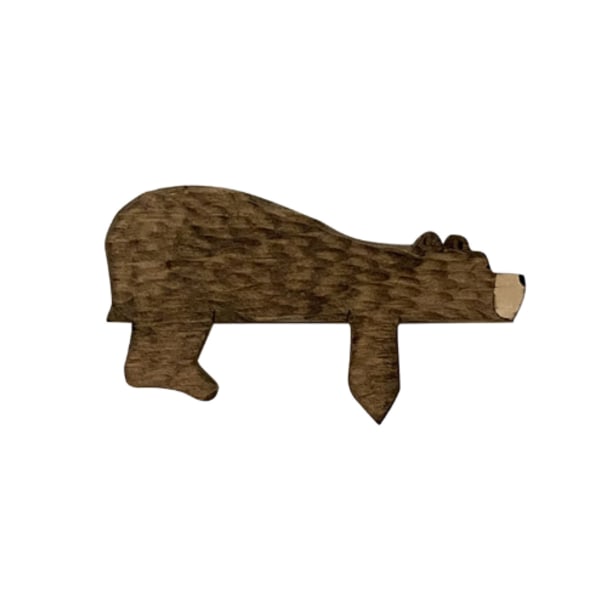 Trä Bear Door Topper Dekor Skulptur i ditt hörn khaki