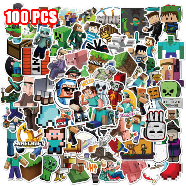 100 STK Minecraft Vattenflaska klistermärke för bärbar dator 100PCS