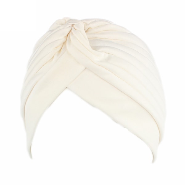 Damturban Chemohatt Hårinpackning Bandana Milk White