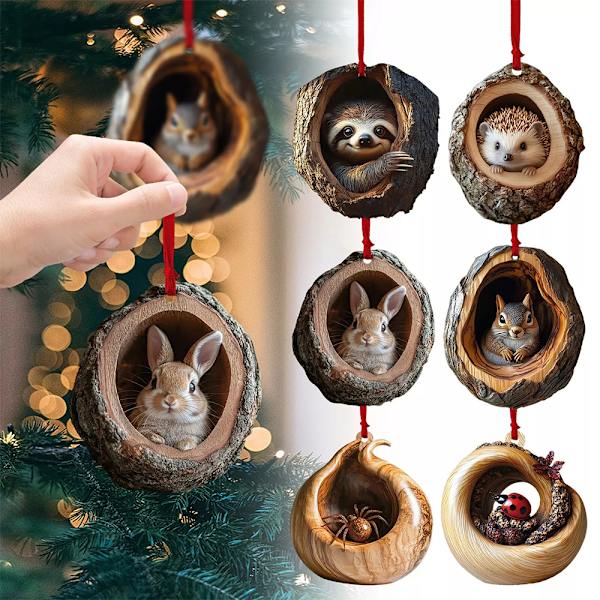 1 stk. Håndlavet Sød Dyre Juleophæng Vedhæng Ornament Til Juletræsdekoration Little Hedgehog