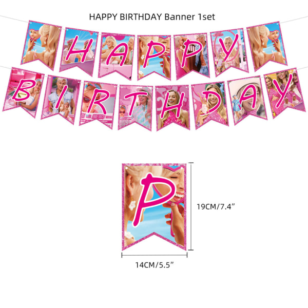 Äkta Barbie födelsedagsfest Tillbehör Banner dekoration