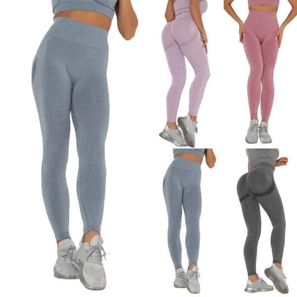 Kvinnor Yoga Byxor Tight High Waist Sport Legging Fitness Byxor light purple S