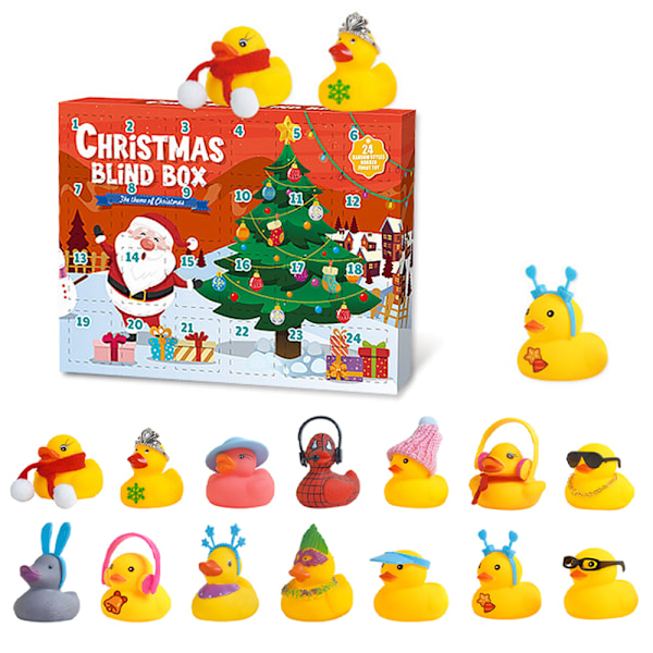 2024 Julekalender 24 Dages Adventskalender Gummiand Blind Box Legetøj Gave