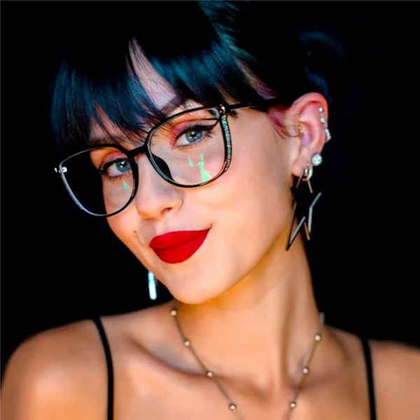 Bärbara och fashionabla läsglasögon för kvinnor med anti-blått ljus, bifokala Bright black 300