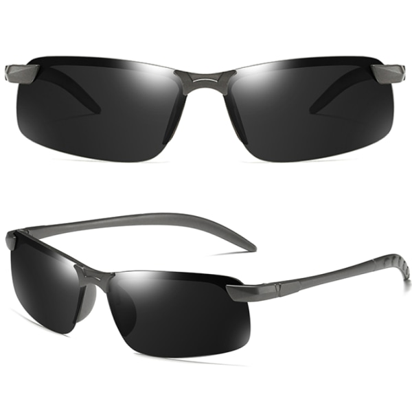 Män Fotokromatiska Solglasögon Som Kör Sportglasögon Grey Frame Black Lenses 3 Pack