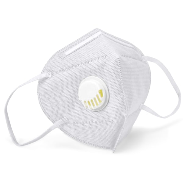 KN95 Engångsmask för hälsosam vård med ventilventil White 1 pc