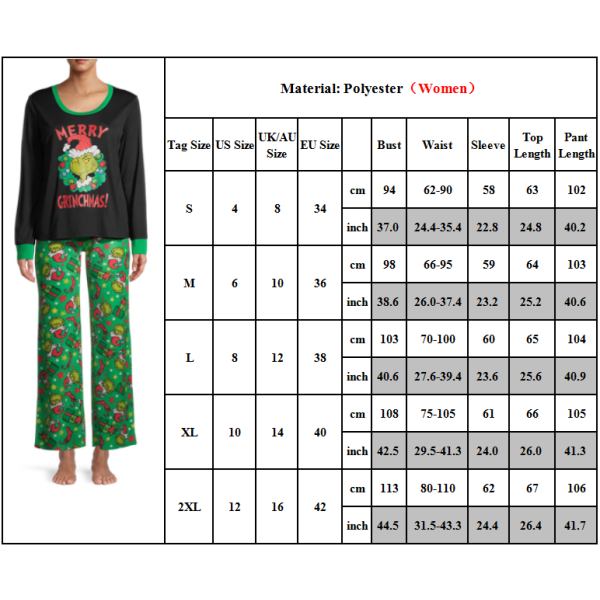 Jul Familj Matchande Pyjamas Jul Nattkläder Pyjamas Set mom L