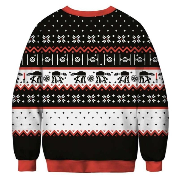 Kvinnor långärmad jultryckt tröja avslappnad sweatshirt Xmas L