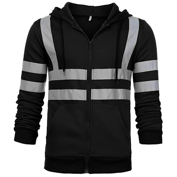 Hej Vis Säkerhetsväst Hög Synlighet Reflekterande Jacka # 2 Black 4XL