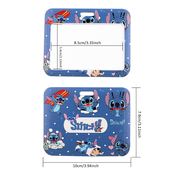 Lilo & Stitch tecknad snodd Arbets- och skolidentifieringskortshållare Halsband Disney Telefon F