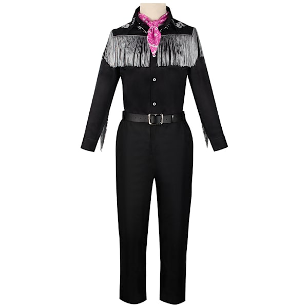 Margot Robbies Barbie Kostym Man Svart Cowboy Halloween Set 3XL