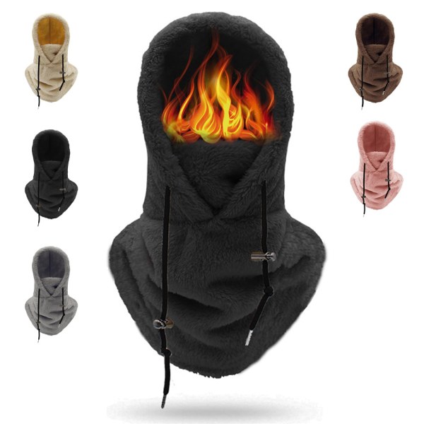 Vinterbalaclava för skidåkning, varm huva och halsduk för kallt väder dark pink