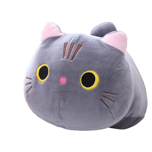 Söt Katt Plysch Kudde Docka Fylld Leksak Barn Jul Heminredning grey