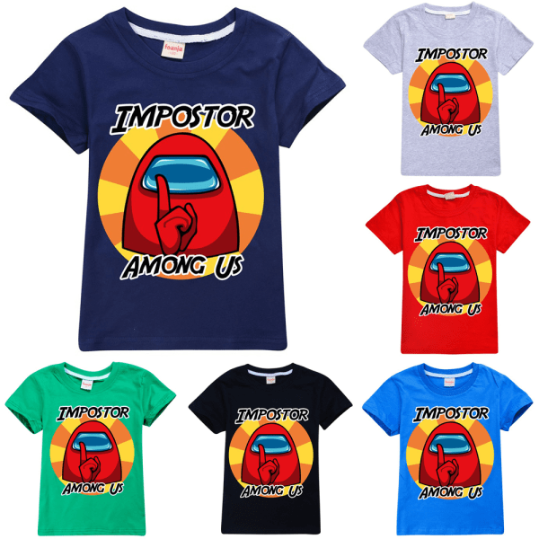 Among us bedragare Sssshhhh T-shirt för ungdomar Game Crewmate Kids Tee Navy Blue 110cm