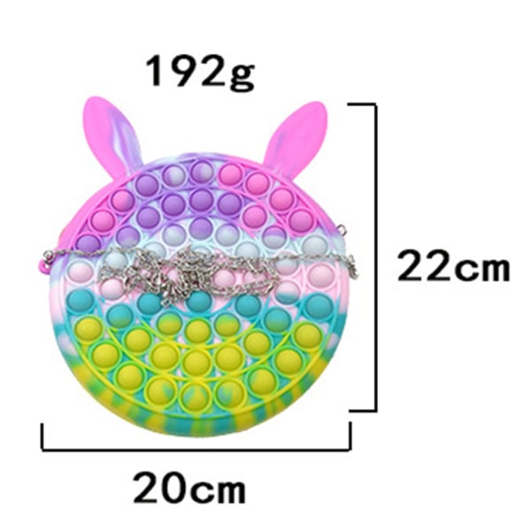 Push Bubble Fidget Toy Sensory Toy Simple Dimple Purse Handväska Rainbow Mickey