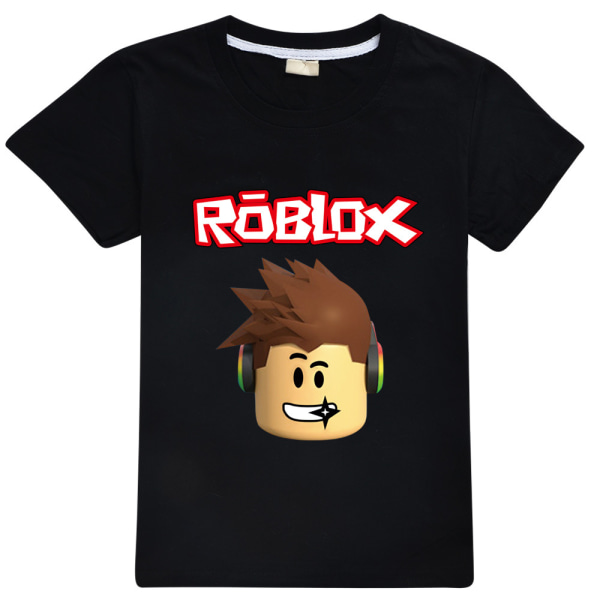 ROBLOX Boys Girls T-Shirts Kids Grafisk 3D- printed kortärmad black 130cm