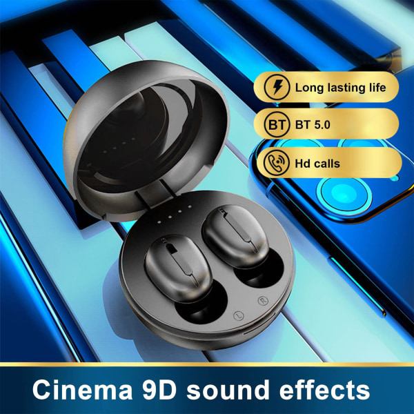 S8 TWS trådlösa hörlurar 5.0 hörlurar Headset Stereoljud , för iPhone och Android black