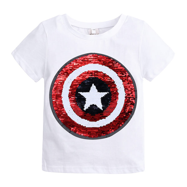 Barn Pojkar Spider-man sommar T-shirts Kortärmade toppar med rund hals white 100cm