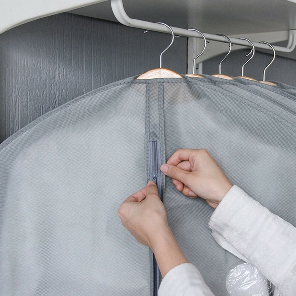 Stor hängande kostym klädrock väska klädskydd Grey - 10 PC M