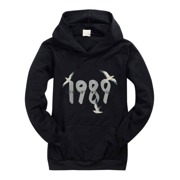 Taylor Version Hoodies för Barn Tecknade Pojkar Flickor Tryckt Tröja Barn Toppar Långärmad Black 160cm