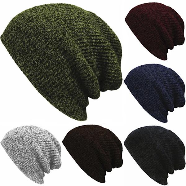 Menn Kvinner Strikket lue Varm Baggy Street armygreen
