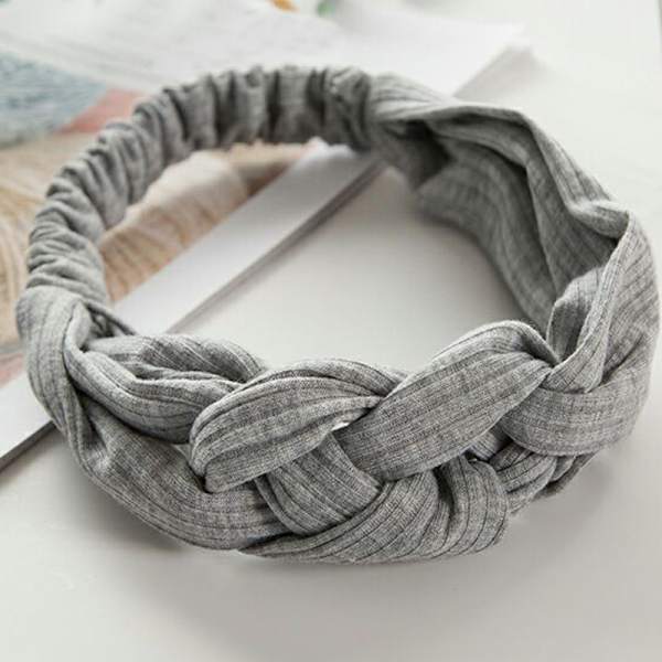Kvinnors Brett Brett Kors Pannband Elasticitet Hårtillbehör Light-gray