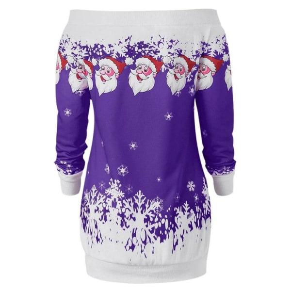 Vintermode Kvinnor Christmas Santa Jumper Klänning Toppar black L