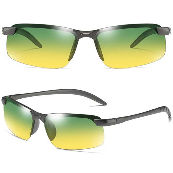 Män Fotokromatiska Solglasögon Som Kör Sportglasögon Black Frame Green Lenses 3 Pack