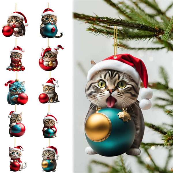 10 st julgranspynt för katt, biltillbehör 10PCS