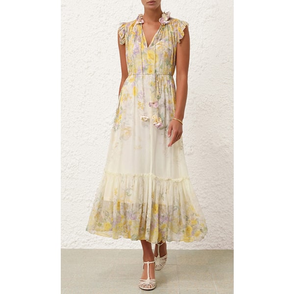 HARMONY FLUTTER KLÄNNING Yellow XL