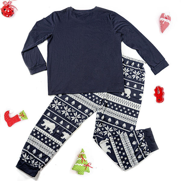 Julpyjamas för familjen Jul-PJs Matchande set Vuxna Barn Festkläder Sovkläder Set Men-Navy L