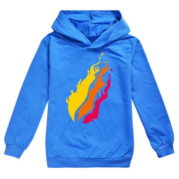 Barn tecknad tryckt bomullströja tröja Hoodies Munidacer Blue 140cm